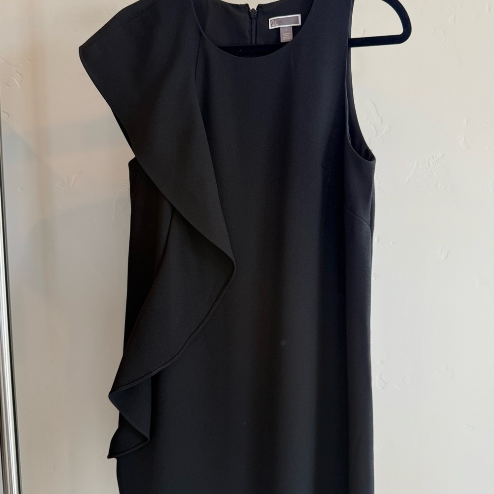 Chelsea28 Black Asymmetrical Sheath Dress